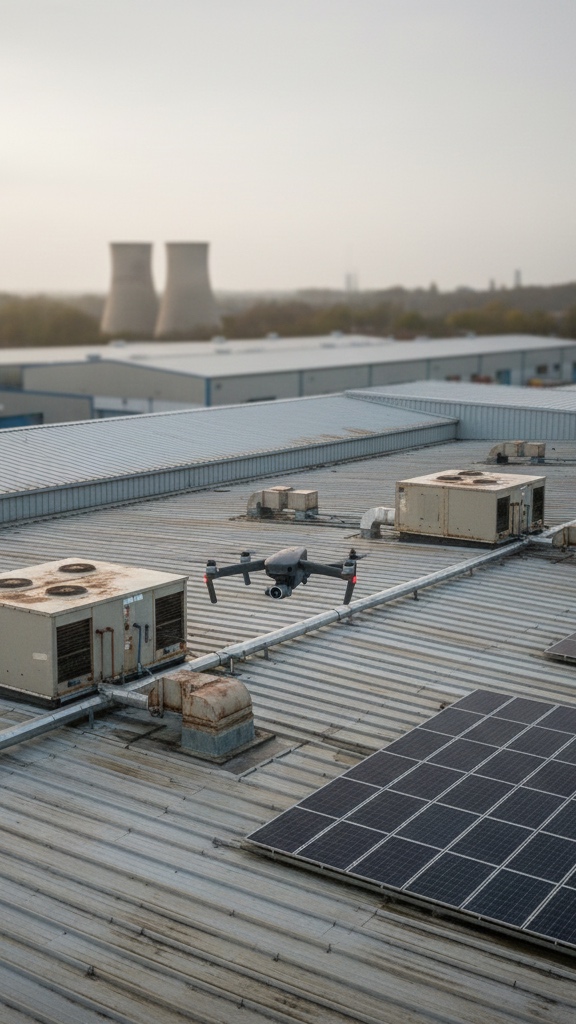 Inspection drône STS-01 STS-02 Antecime, inspection bâtiment, inspection drône structure, inspection drône accès difficiles. 